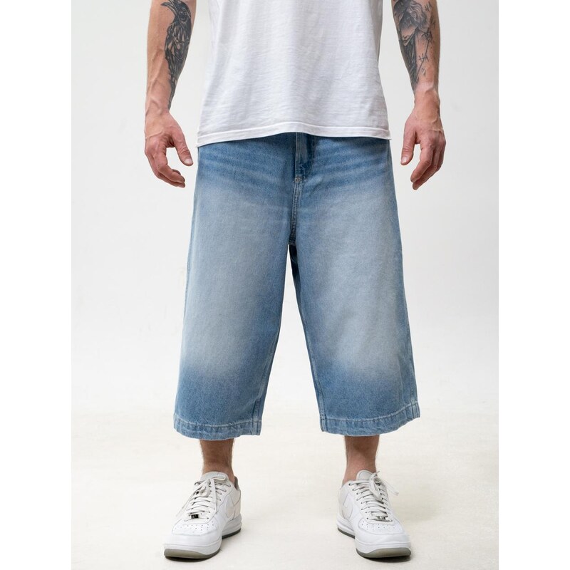 Jigga Wear Pánské krátké džíny Baggy Shorts Dark Blue Karl Kani
