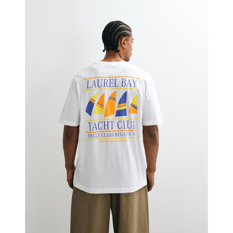 ONLY & SONS oversized fit t-shirt with yacht club back print in