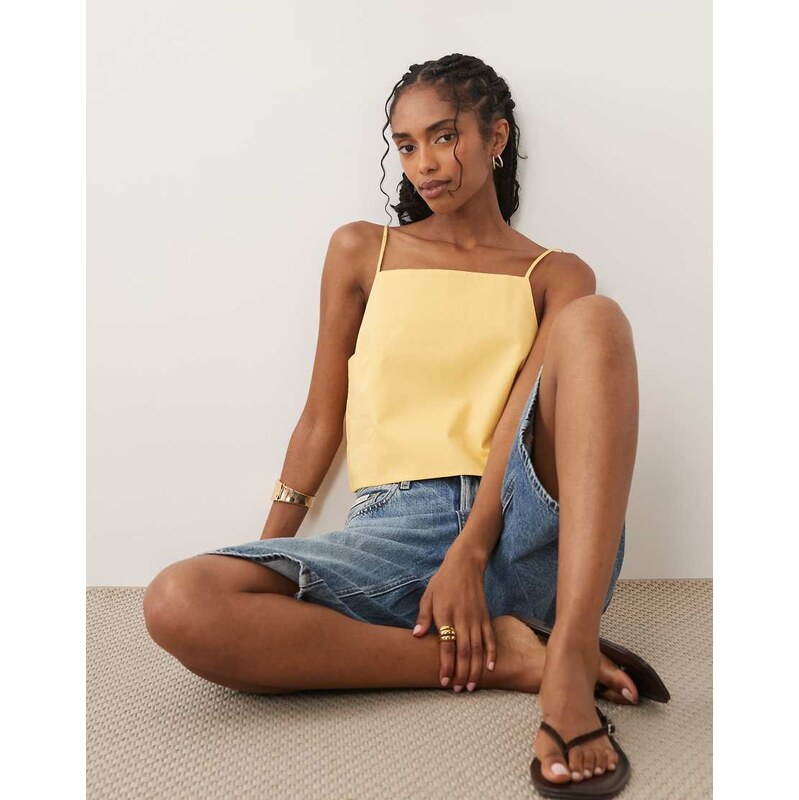 Mango Newcreta cami top co-ord in yellow