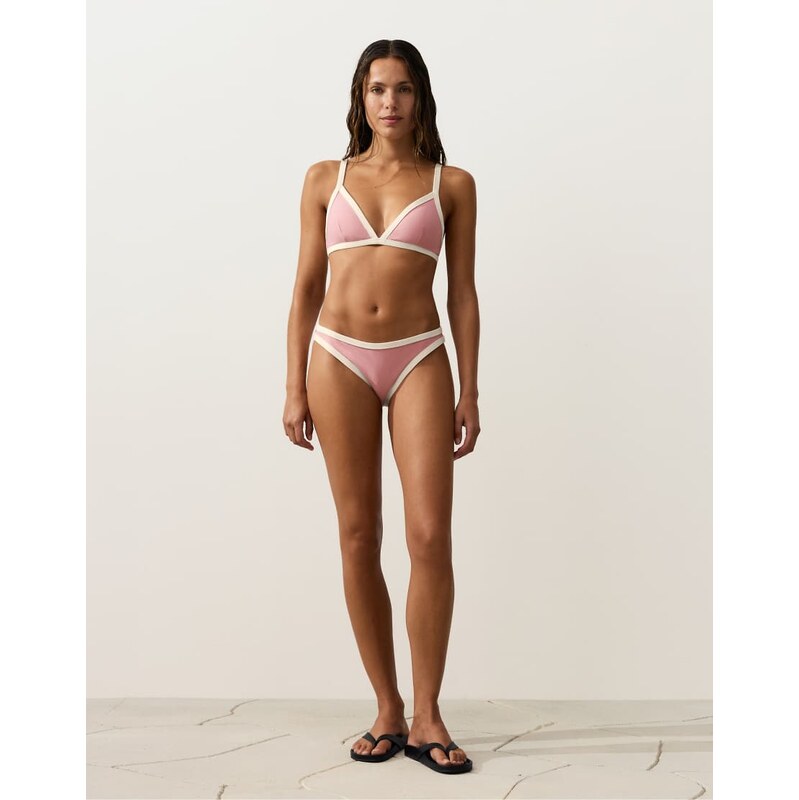 OYSHO Contrast trim classic bikini briefs in pink