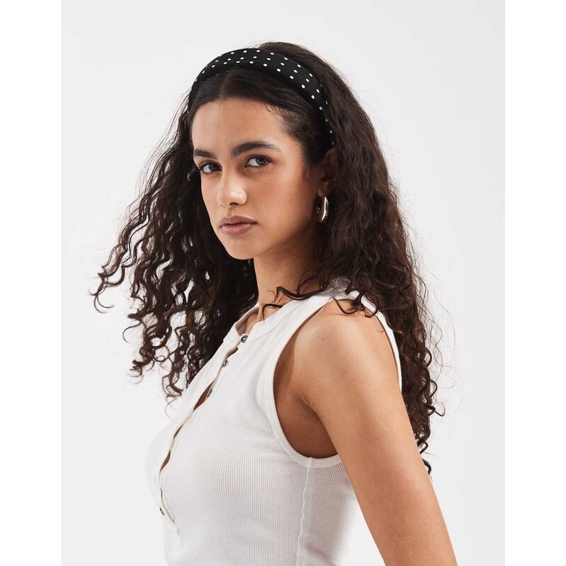 Vero Moda polka dot headband in black and cream