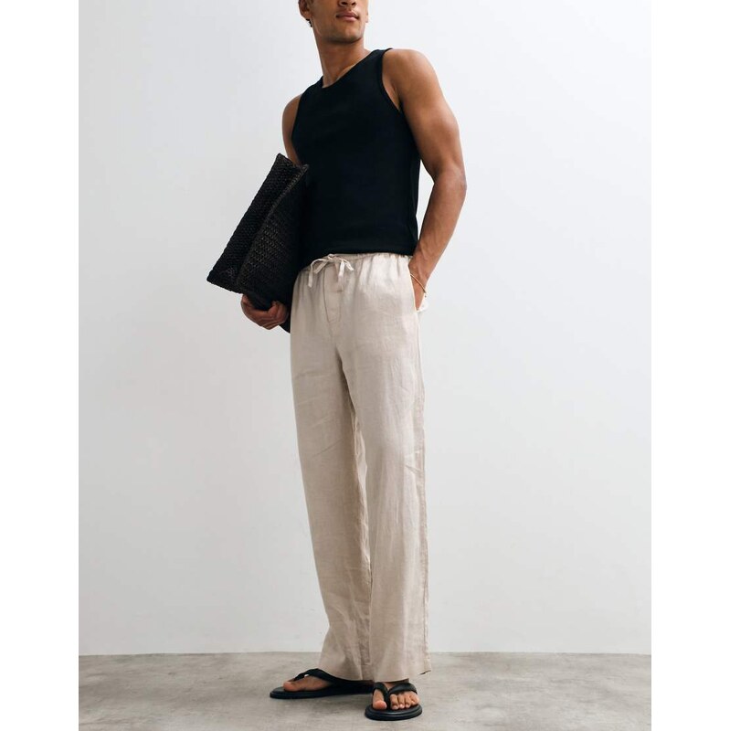 ARKET pure linen trouser in off white