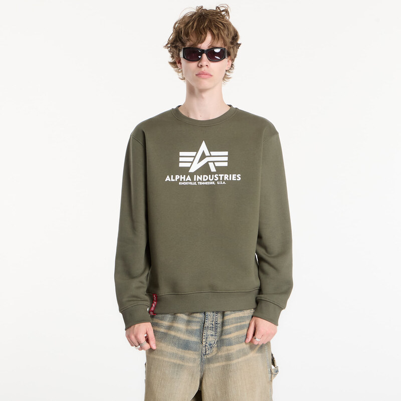 Mikina Alpha Industries Basic Hoody Small Logo II Dark Olive L