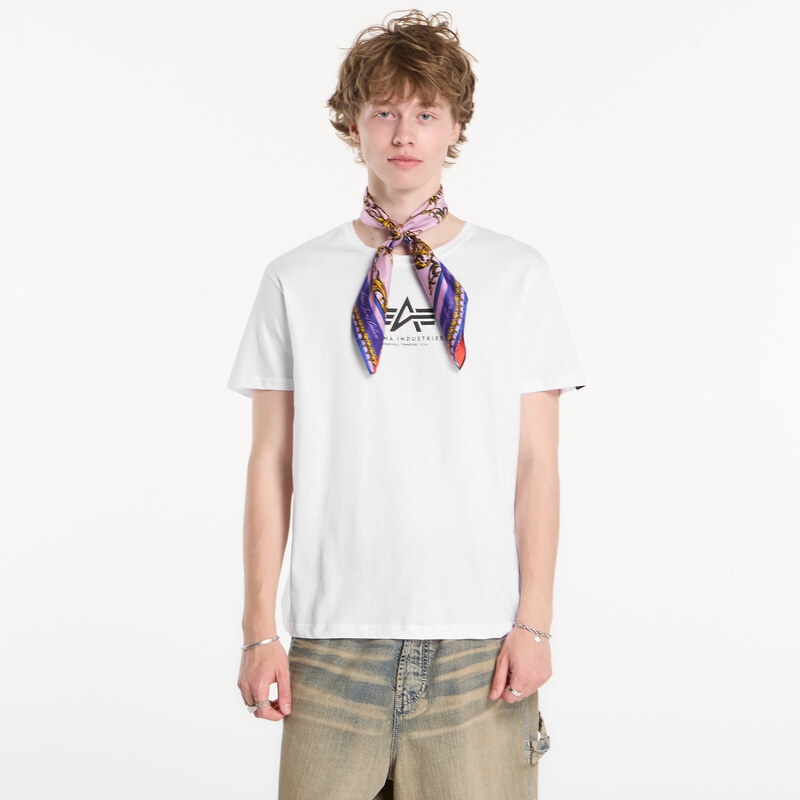 Tričko Alpha Industries Basic T-Shirt Contrast Stitch White M