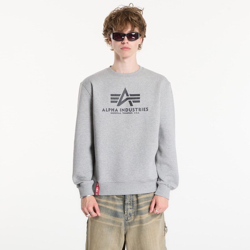 Mikina Alpha Industries Basic Hoody Small Logo II Grey Heather L