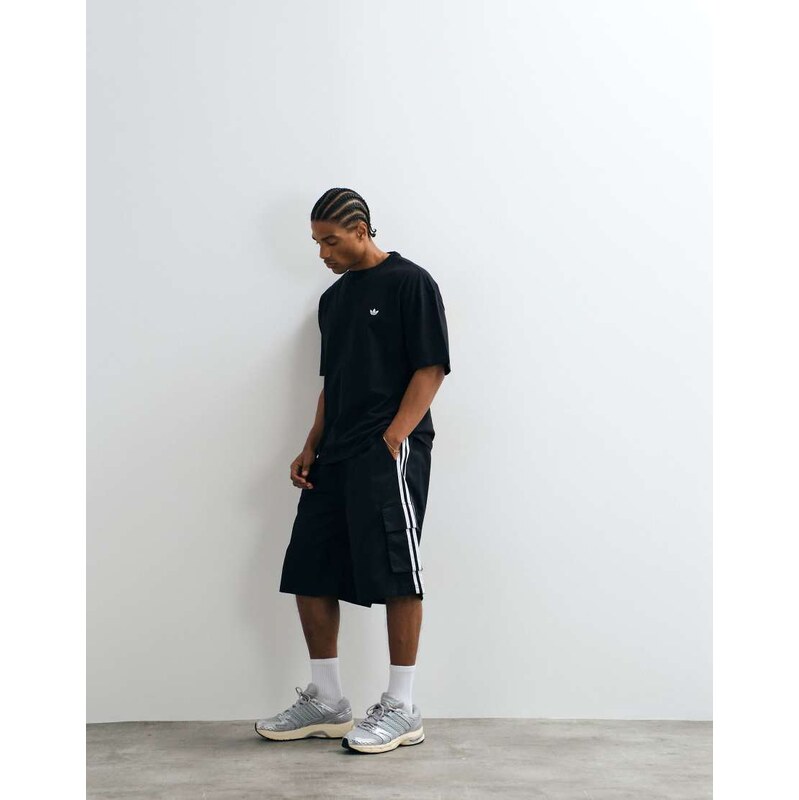 adidas Originals twill cargo shorts in black