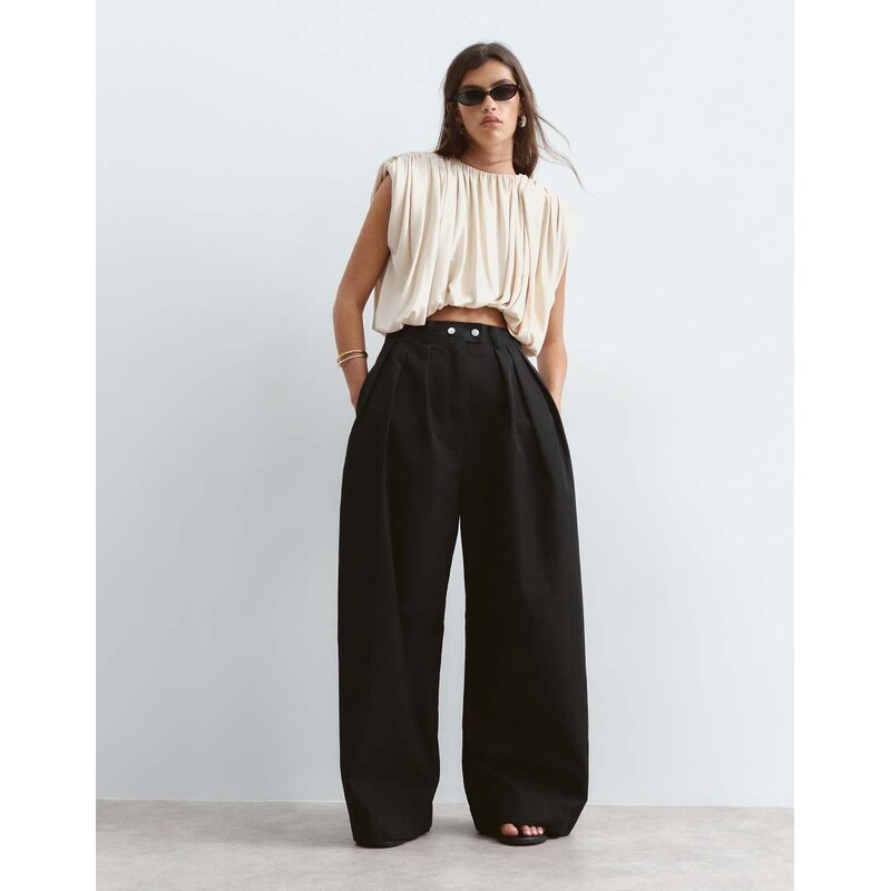 ARRANGE Wylder tailored high waist wide leg trouser in black