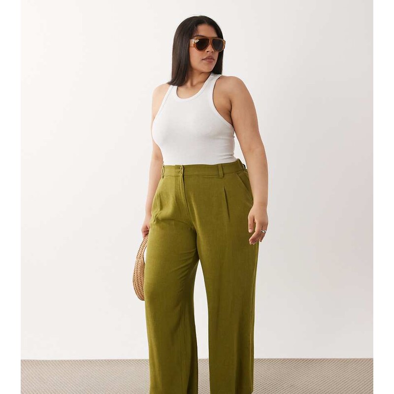ASOS Curve ASOS DESIGN Curve relaxed straight leg trousers with