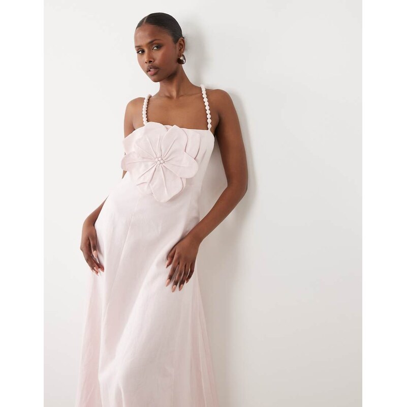 Forever New bubble cami strap oversized flower detail midi dress