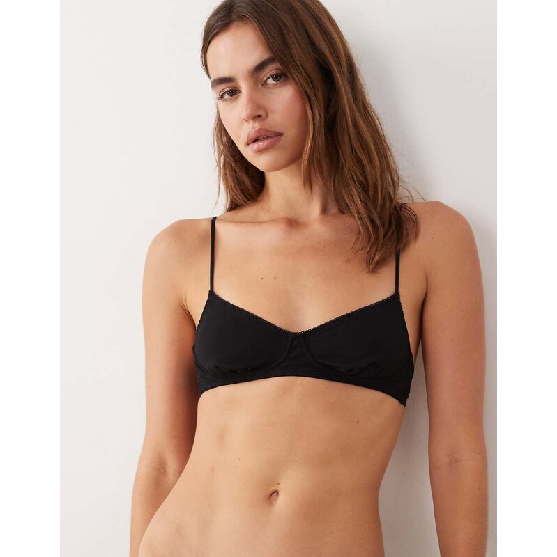 Cotton On demi jersey bralette in black