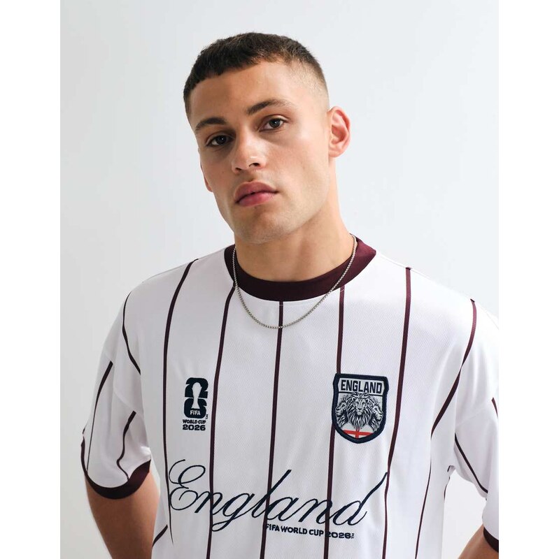 ASOS DESIGN oversized stripe tee with FIFA World cup England