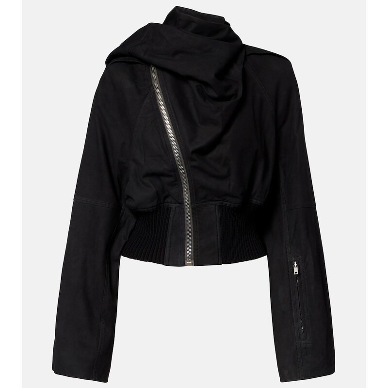 Rick Owens Scarf Flight leather jacket