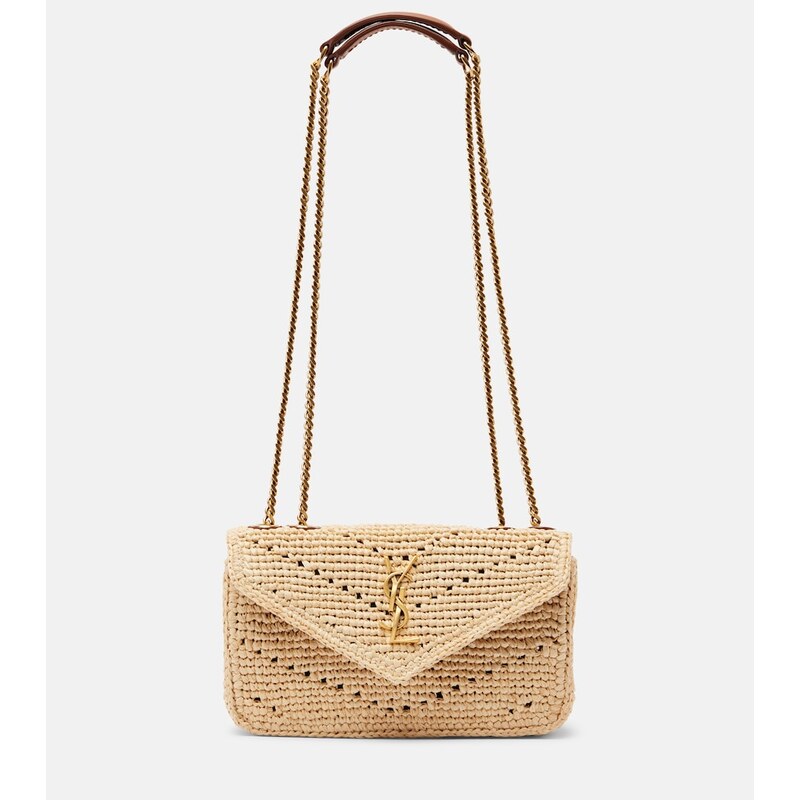 Saint Laurent Loulou Mini raffia shoulder bag