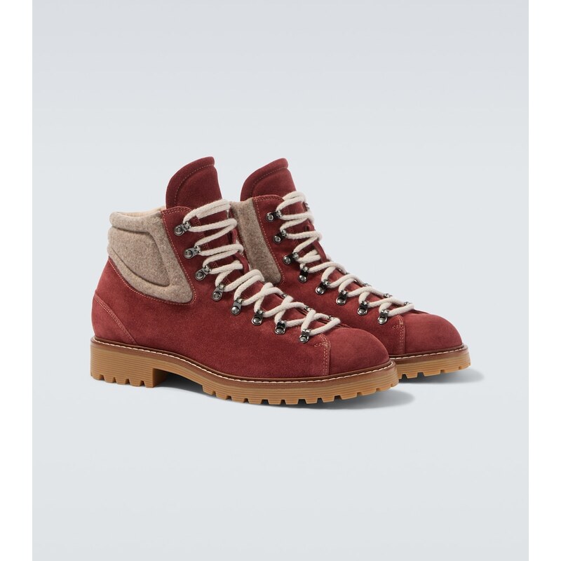 Eleventy Suede lace-up boots