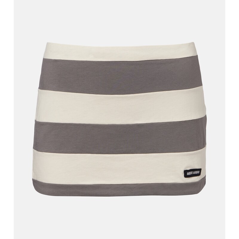 Miu Miu Striped cotton jersey miniskirt
