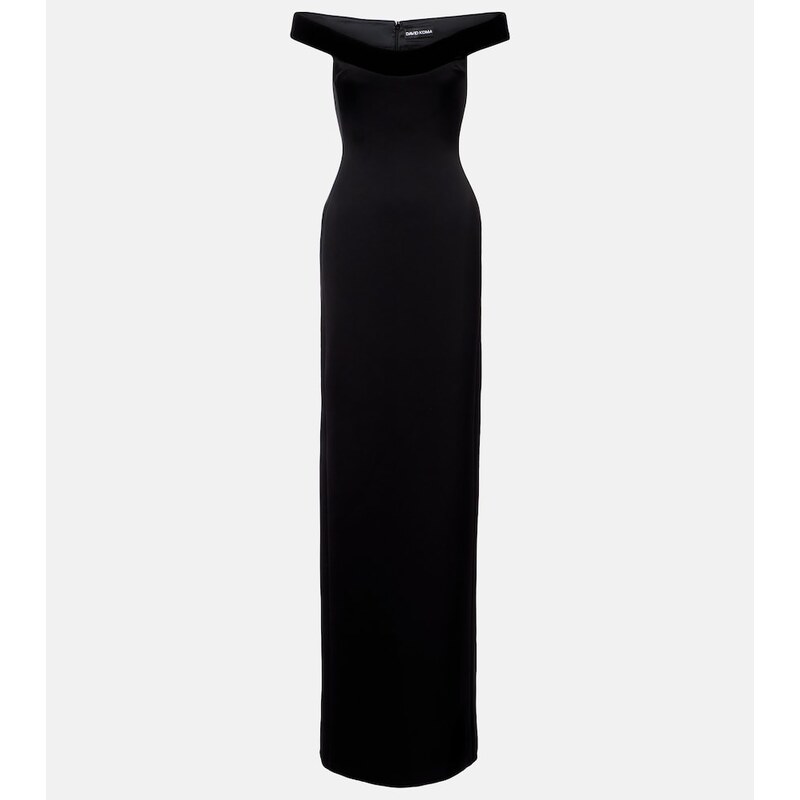 David Koma Velvet-trimmed gown