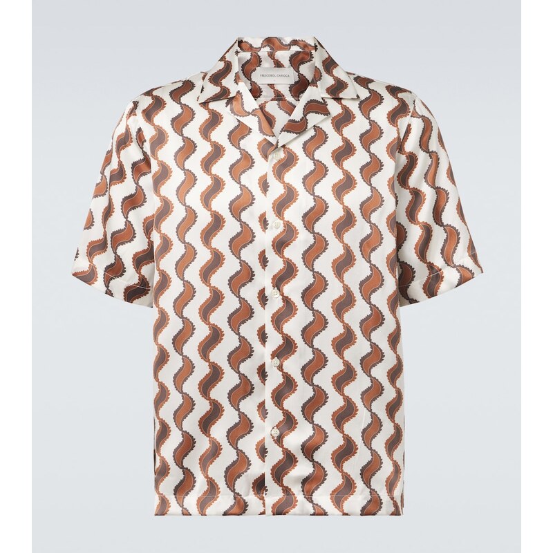 Frescobol Carioca Roberto printed silk bowling shirt