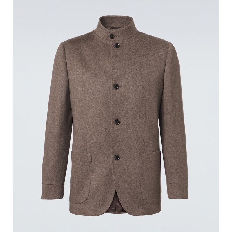 Pánský Lardini Cashmere blejzr v barvě taupe