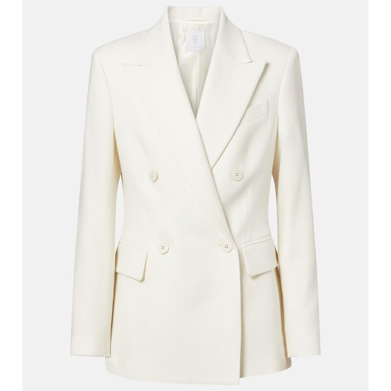 Eleventy Double-breasted wool and cashmere blazer