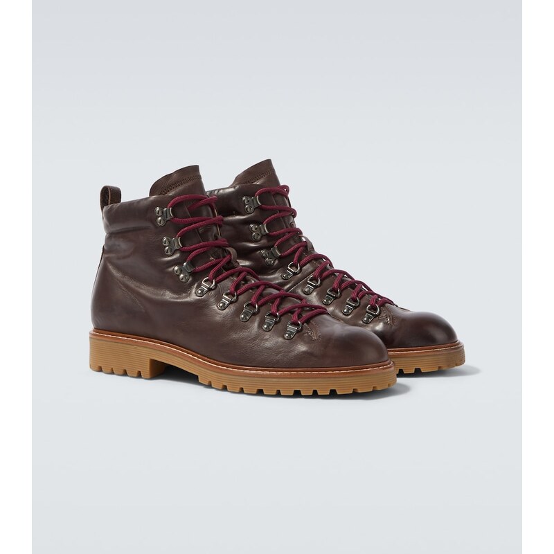 Eleventy Leather lace-up boots