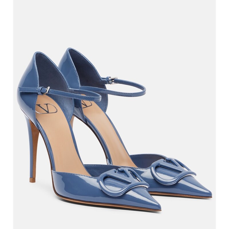 Valentino Garavani DOrsay VLogo patent leather pumps