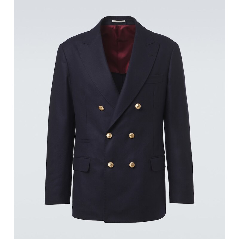 Brunello Cucinelli Double-breasted virgin wool blazer