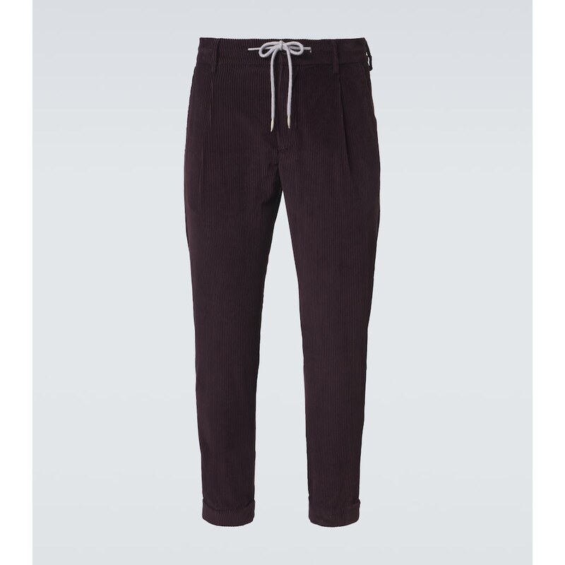 Eleventy Cotton and cashmere corduroy slim pants