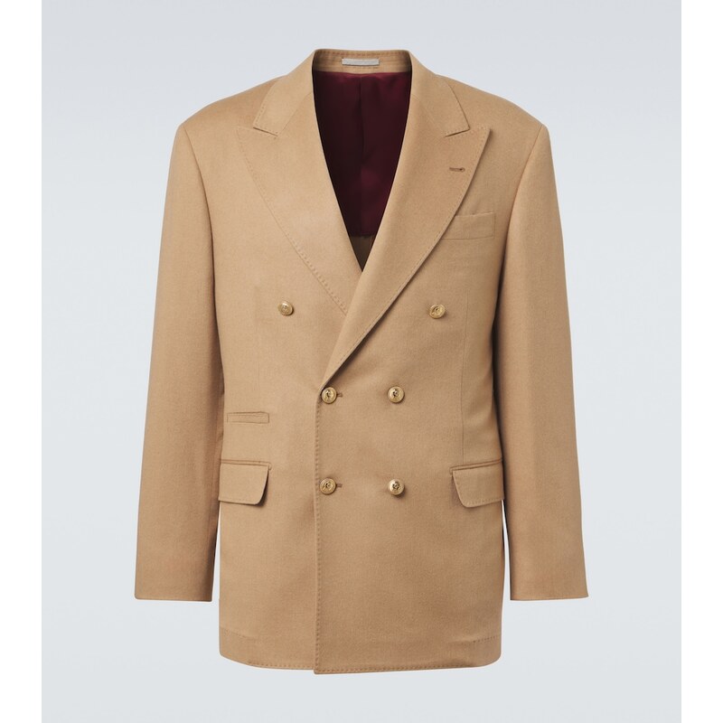 Brunello Cucinelli Double-breasted camel hair blazer