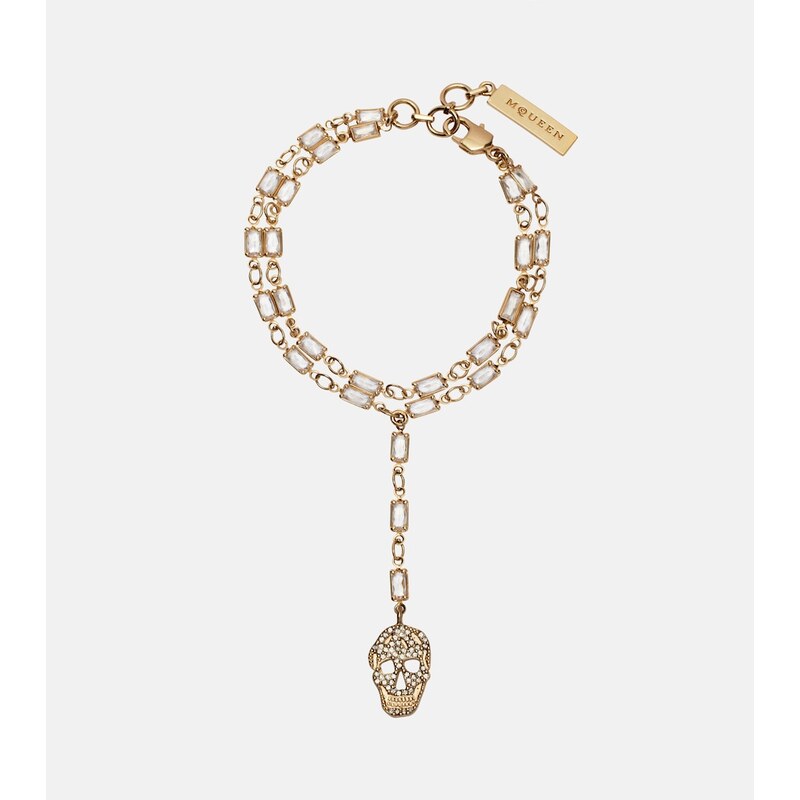 McQueen Skull crystal-embellished bracelet