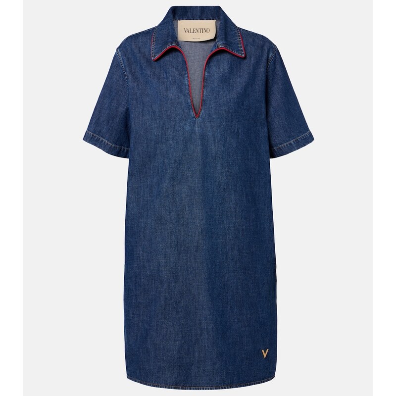 Valentino VGold denim midi dress