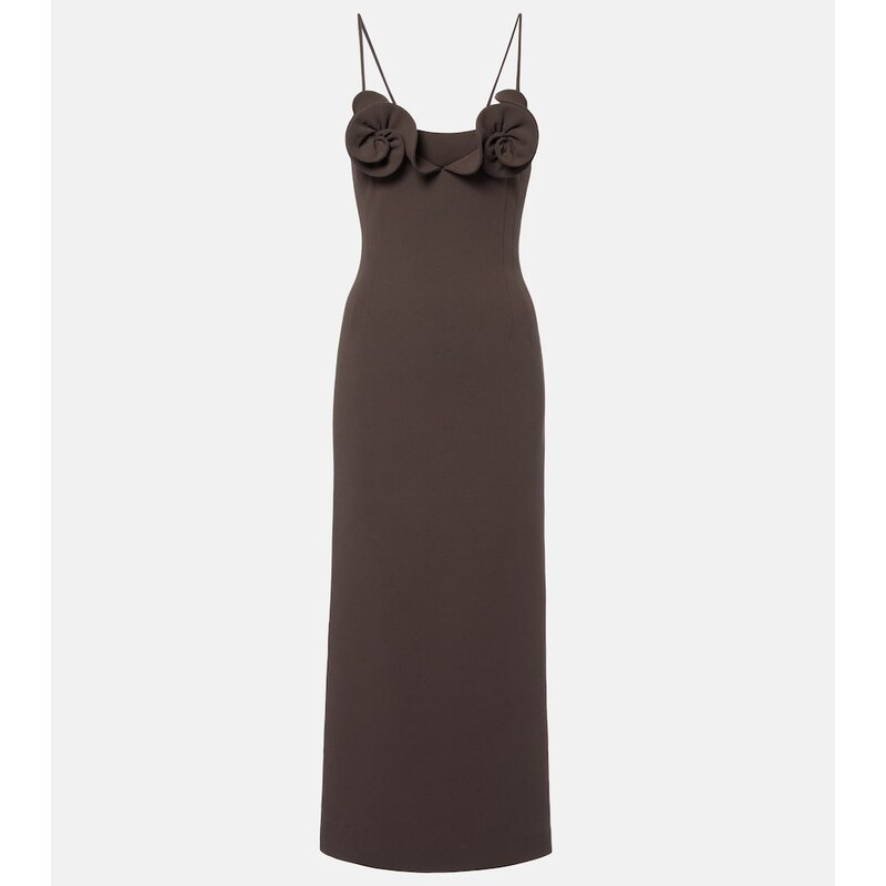 Magda Butrym Floral-appliquÃ wool-blend midi dress