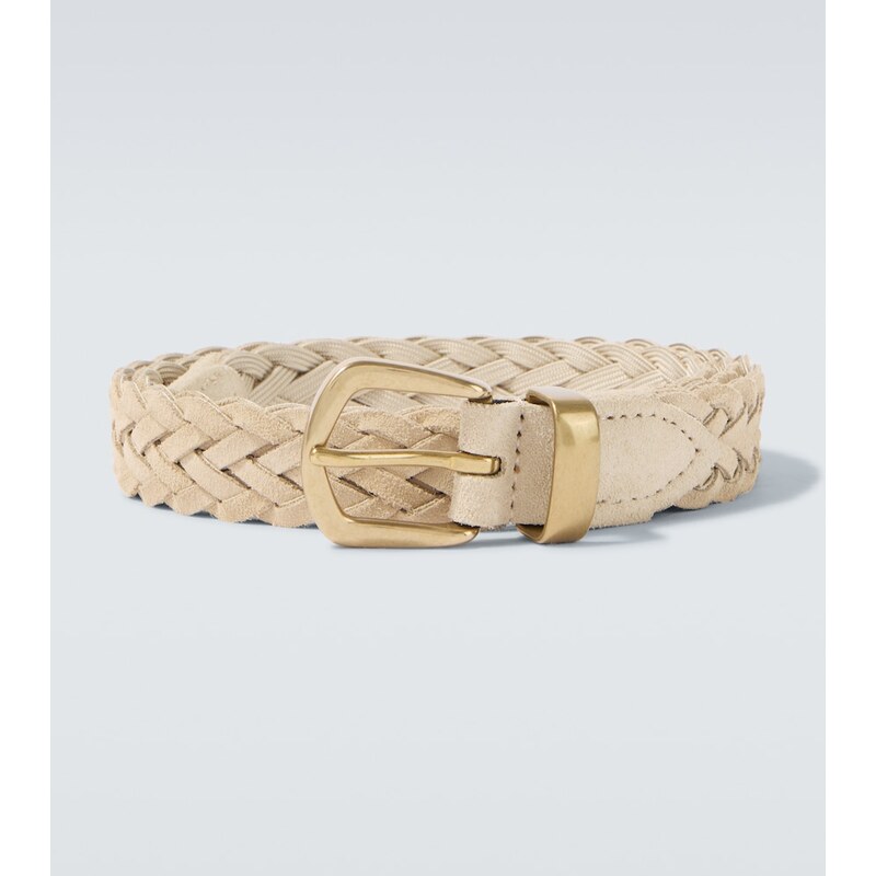 Eleventy Braided suede belt
