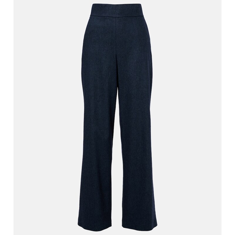 Eleventy Wool and cashmere wide-leg pants