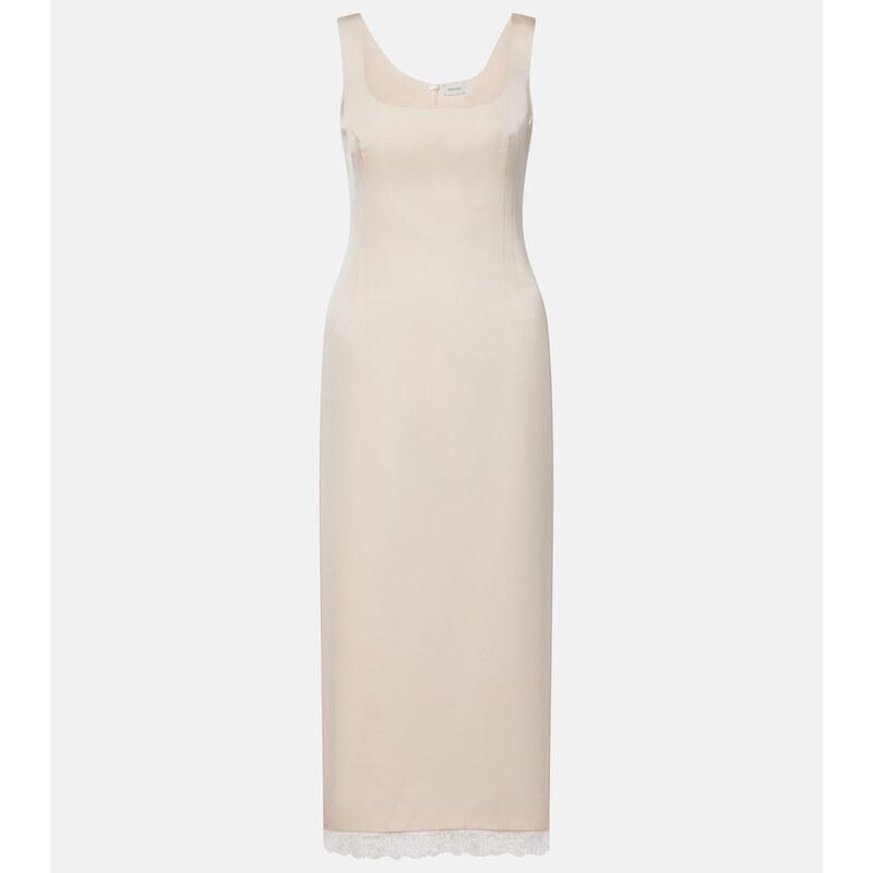 Magda Butrym Lace-trimmed cotton and silk midi dress