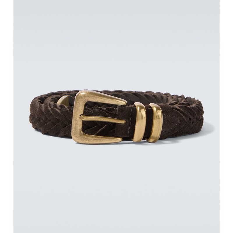 Eleventy Braided suede belt