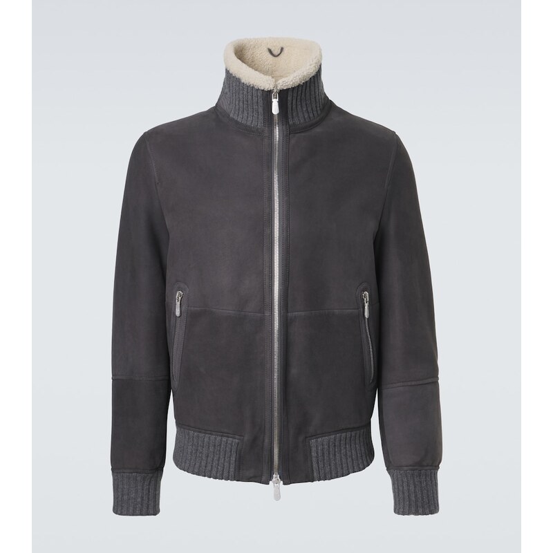 Brunello Cucinelli Cashmere-trimmed shearling blouson jacket