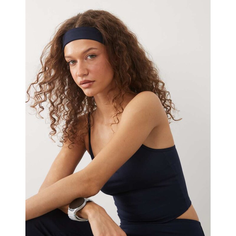 4505 soft touch yoga slim headband in navy