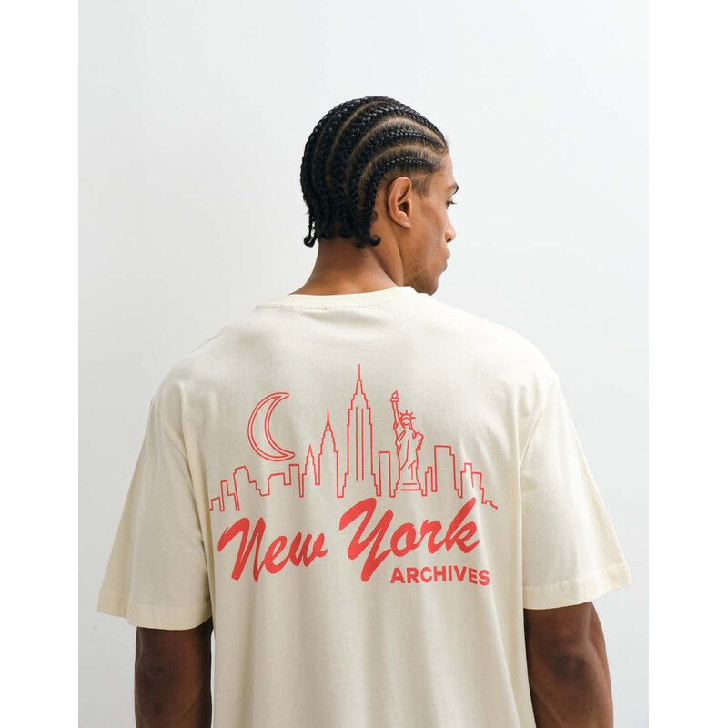 ONLY & SONS oversized fit t-shirt with New York back print in