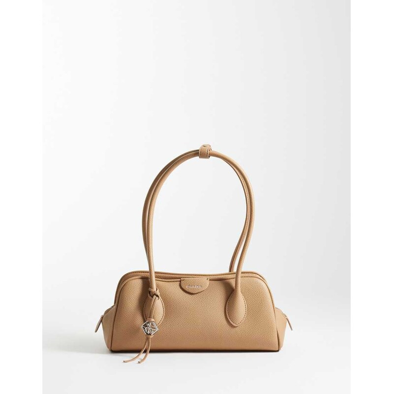 Calvin Klein emblem pebble shoulder bag with hardware charm in