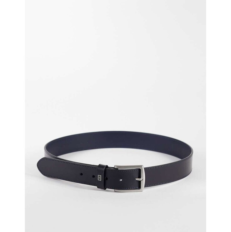 Tommy Hilfiger Denton premium leather belt in navy