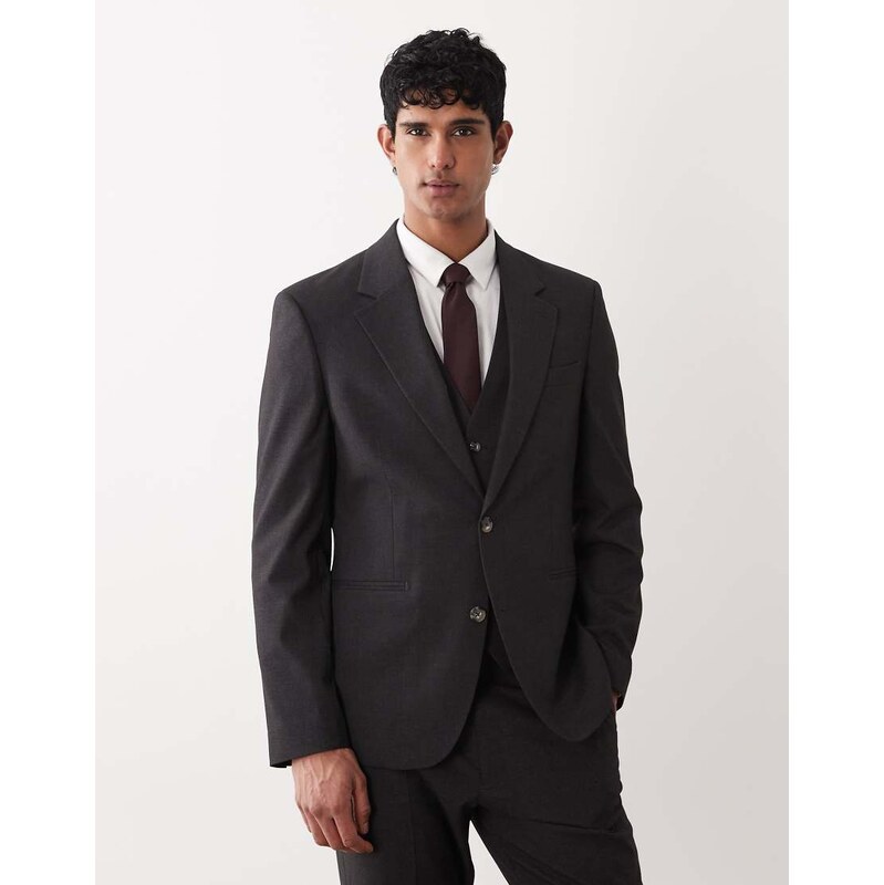 ASOS DESIGN slim suit jacket in mid grey