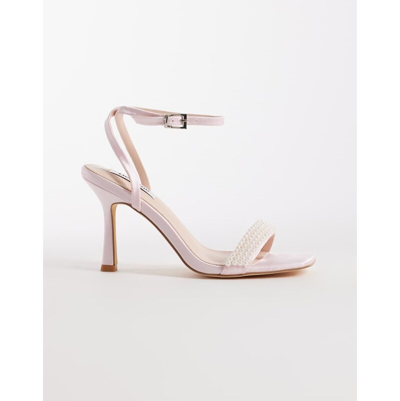 Be Mine Bridal Camden heeled sandals with pearls in pink satin