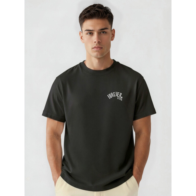 Koszulka męska oversize Forever Cool czarna model 22203630 -