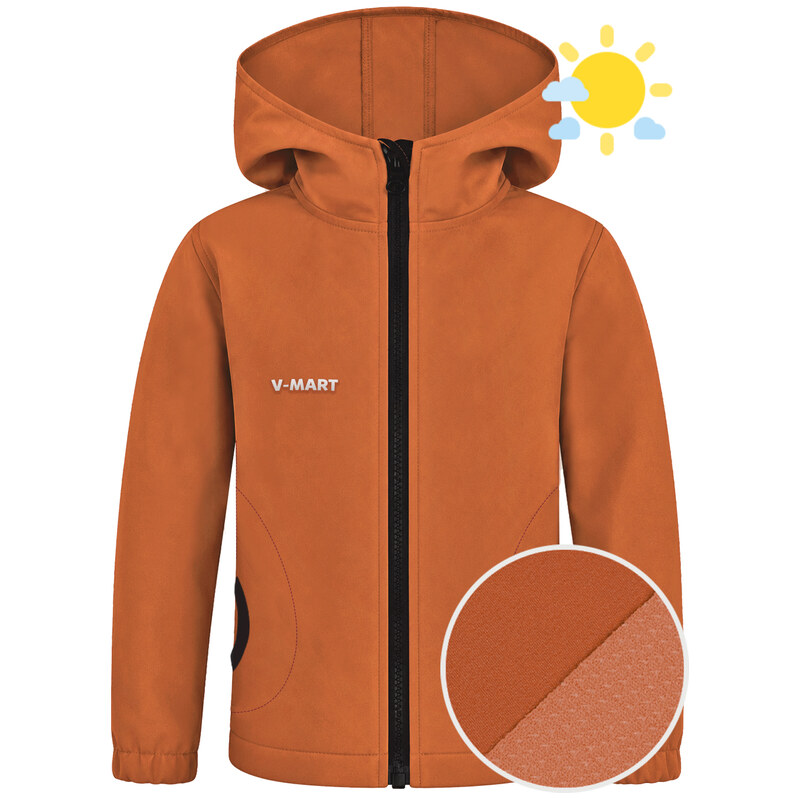 Dětská letní softshellová bunda - hnědá, V-Mart