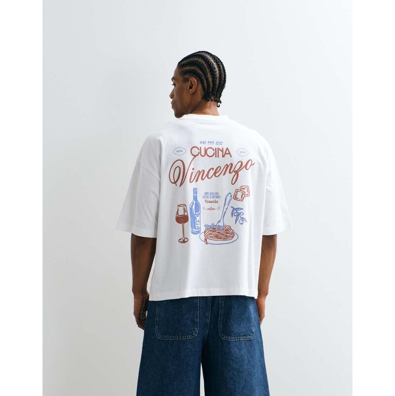 ASOS DESIGN boxy oversized t-shirt with food and drink graphic
