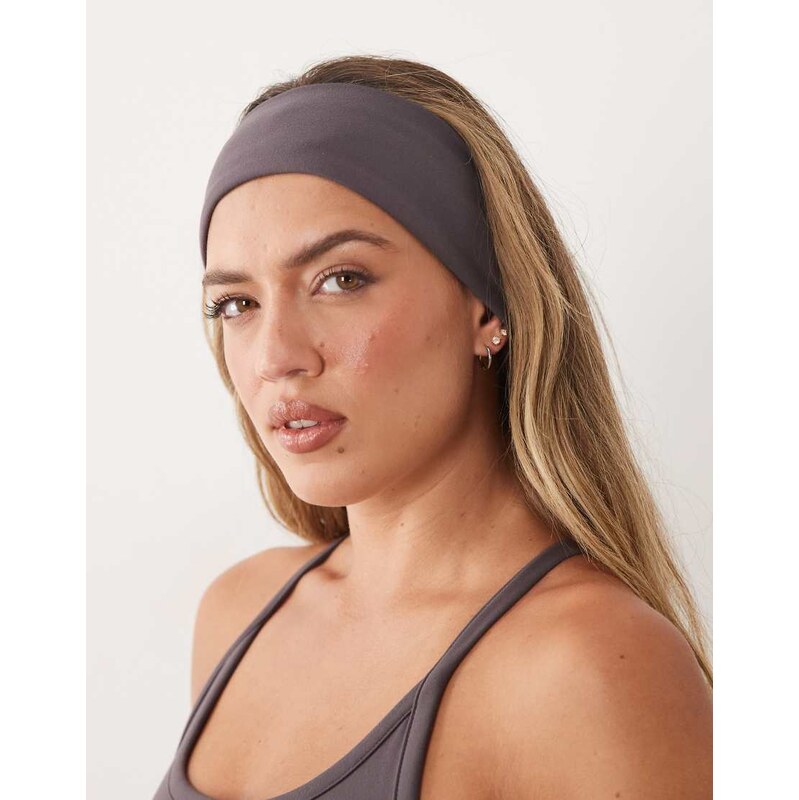 4505 Icon soft touch yoga wide headband in storm grey
