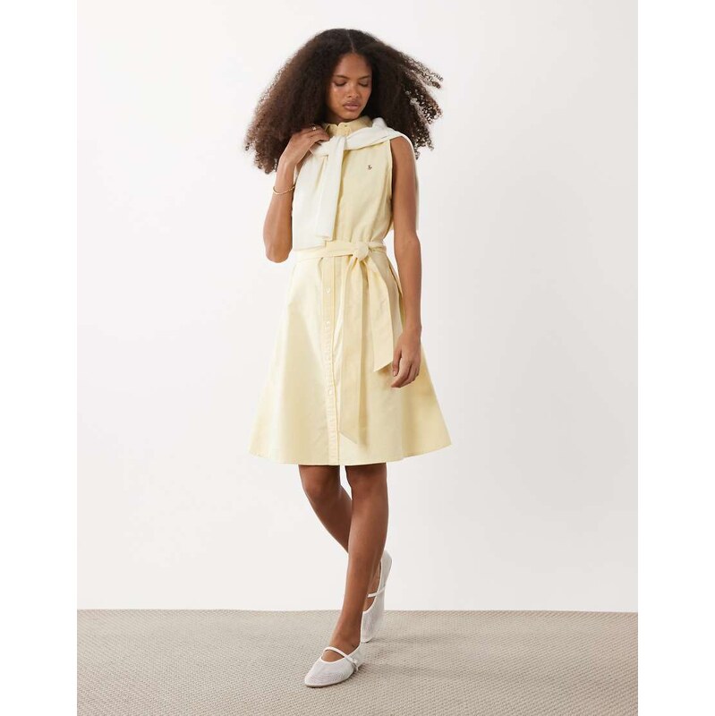 Polo Ralph Lauren woven sleeveless shirt day dress in yellow