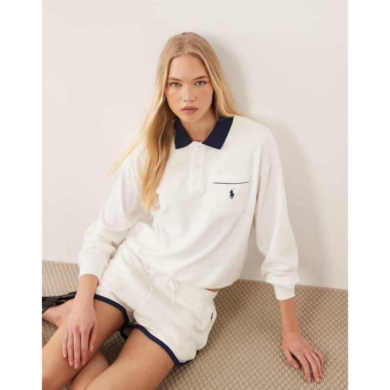 Polo Ralph Lauren knit longsleeve polo in white
