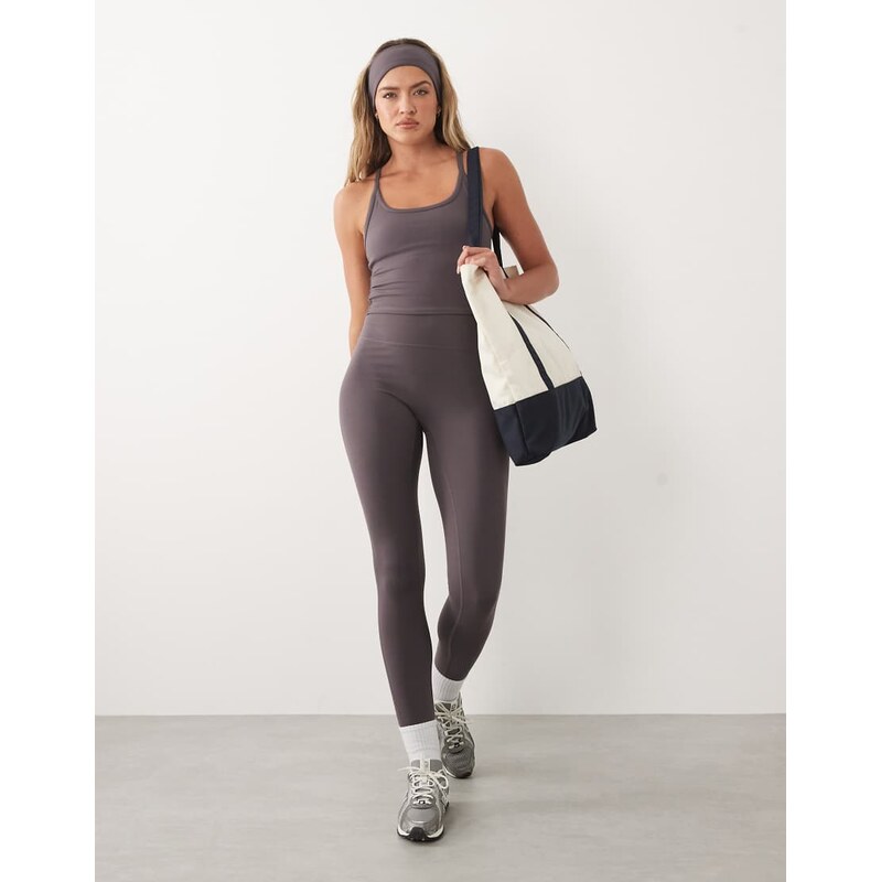 4505 Icon soft touch high waist yoga legging in storm grey