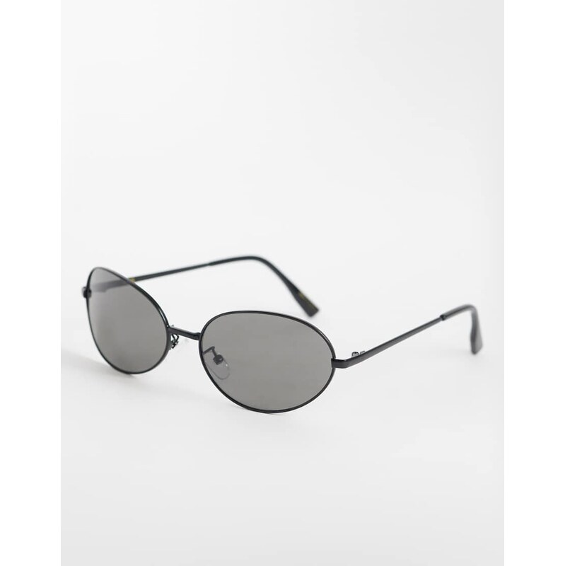 Mango oval metal frame sunglasses in black